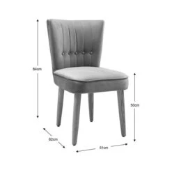 Dunelm Isla Velvet Dining Chair -Home Furniture 30713369 alt09