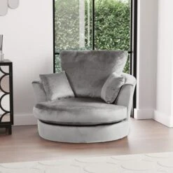Dunelm Blake Soft Velvet Swivel Chair