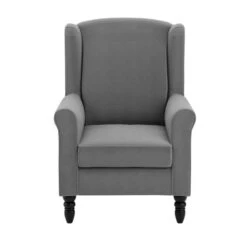 Dunelm Oswald Wingback Armchair Velvet -Home Furniture 30726602 alt02