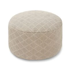 Dunelm Tufted Diamond Natural Pouffe -Home Furniture 30727030 alt03