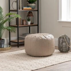 Dunelm Moroccan Stitched Pebble Pouffe
