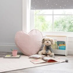 Dunelm Kid's Isla Heart Pouffe Blush