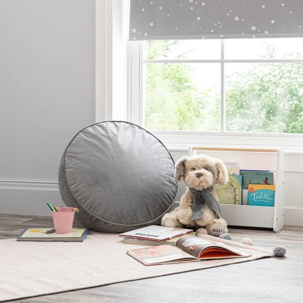 Dunelm Kid's Isla Circle Pouffe Light Grey 1 Dunelm Kid's Isla Circle Pouffe Light Grey