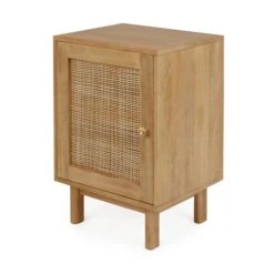 Dunelm Indi 1 Door Bedside Table, Mango Wood -Home Furniture 30727644 alt02