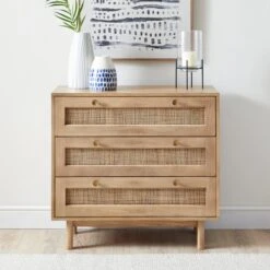 Dunelm Indi 3 Drawer Chest, Mango Wood