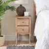 Dunelm Giselle 2 Drawer Bedside Table, Mango Wood