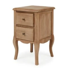 Dunelm Giselle 2 Drawer Bedside Table, Mango Wood -Home Furniture 30727655 alt02