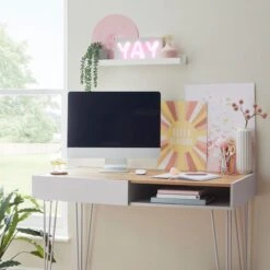 Dunelm Penelope Grey Hairpin Desk -Home Furniture 30729071 alt02