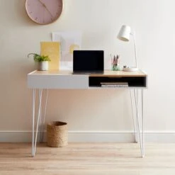 Dunelm Penelope Grey Hairpin Desk -Home Furniture 30729071 alt03