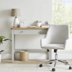 Dunelm Elliott Natural Fabric Office Chair -Home Furniture 30730176 alt02