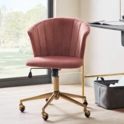 Dunelm Kendall Velvet Office Chair