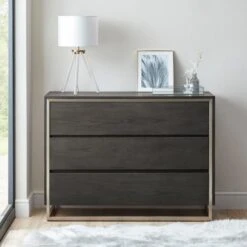 Dunelm Logan 3 Drawer Chest, Grey