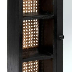 Dunelm French Cane Black Mirror Cabinet -Home Furniture 30747349 alt03