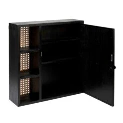 Dunelm French Cane Black Mirror Cabinet -Home Furniture 30747349 alt04