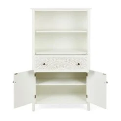 Dunelm Samira Tall 2 Door & 1 Drawer Chest, White -Home Furniture 30748013 alt04