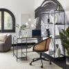 Dunelm Claudia Black Mirrored Corner Ladder Desk