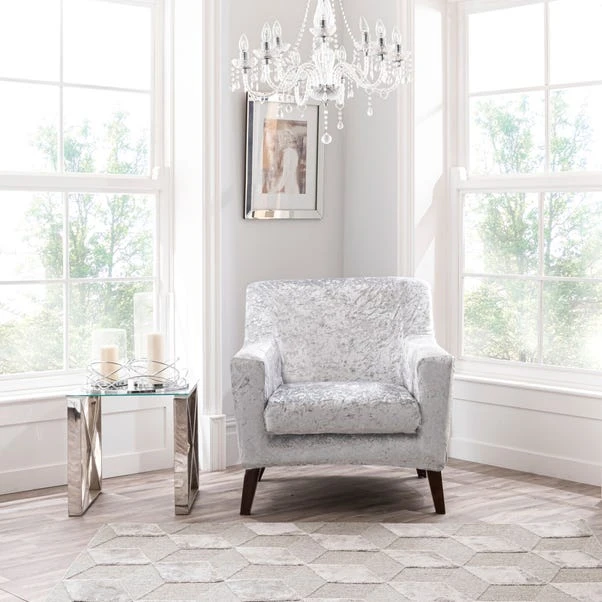 Dunelm Crushed Velvet Armchair Cover 1 Dunelm Crushed Velvet Armchair Cover