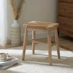 Dunelm Churchgate Ash Wood Stool -Home Furniture 30748634 alt05