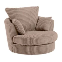 Dunelm Blake Jumbo Cord Swivel Chair -Home Furniture 30753404 alt02