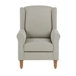 Dunelm Oswald Grey Herringbone Wingback Armchair -Home Furniture 30753405 alt02