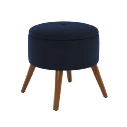 Dunelm Eliza Velvet Storage Footstool