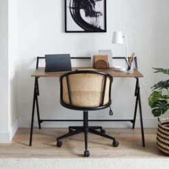 Dunelm Evelyn Rustic Wood Effect Wide Folding Desk -Home Furniture 30755603 alt02