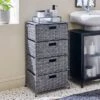 Dunelm Recycled Plastic Grey Rattan Drawer Tower