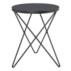 Dunelm Zoey Black Top Side Table -Home Furniture 30764038 alt02