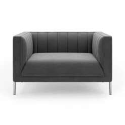 Dunelm Bellamy Luxe Velvet Snuggle Chair -Home Furniture 30764681 alt02