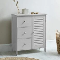 Dunelm Nautical Grey 3 Drawer Console Unit