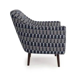 Dunelm Eddie Regents Jacquard Tub Chair Navy -Home Furniture 30765516 alt03