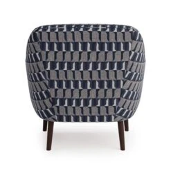 Dunelm Eddie Regents Jacquard Tub Chair Navy -Home Furniture 30765516 alt04
