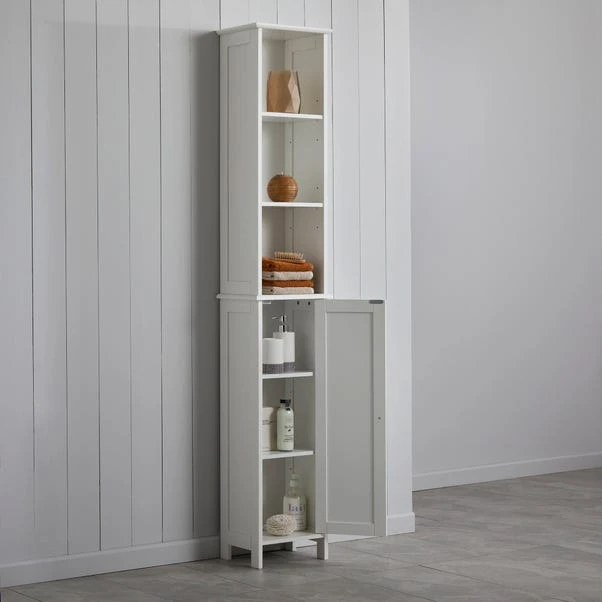 Dunelm Rimini White Tall Cabinet 2 Dunelm Rimini White Tall Cabinet - Image 2