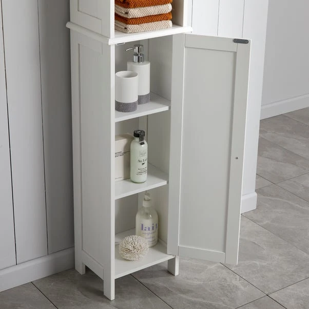 Dunelm Rimini White Tall Cabinet 4 Dunelm Rimini White Tall Cabinet - Image 4