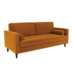 Dunelm Zoe Velvet 3 Seater Sofa -Home Furniture 30766215 alt02