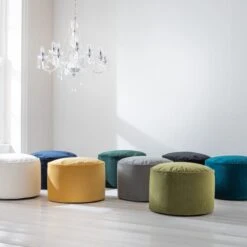 Dunelm Eliza Velvet Pouffe -Home Furniture 30766412 alt06