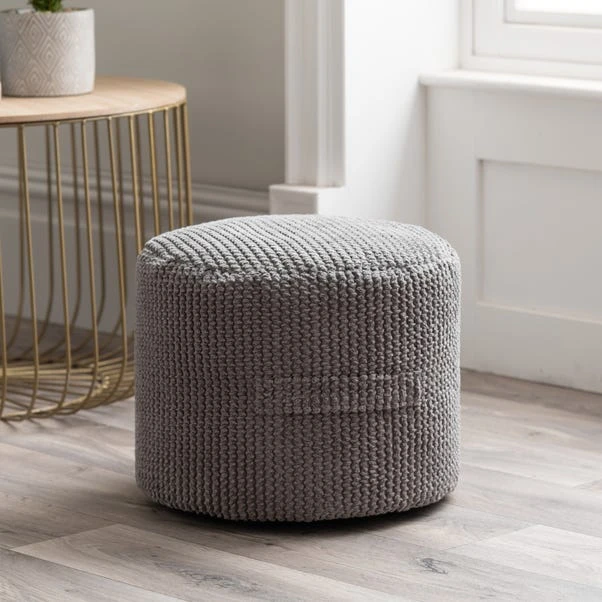 Dunelm Kid's Jenson Charcoal Waffle Pouffe 1 Dunelm Kid's Jenson Charcoal Waffle Pouffe