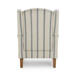 Dunelm Oswald Self Assembly Pinstripe Armchair Folkstone Blue -Home Furniture 30766628 alt04