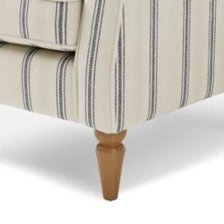 Dunelm Oswald Self Assembly Pinstripe Armchair Folkstone Blue -Home Furniture 30766628 alt05