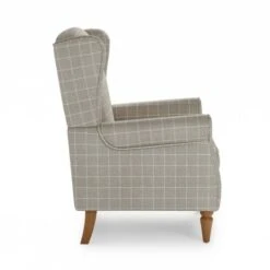 Dunelm Oswald Window Pane Check Wingback Armchair -Home Furniture 30766634 alt04