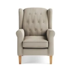 Dunelm Oswald Button Back Faux Wool Wingback Armchair -Home Furniture 30766640 alt03