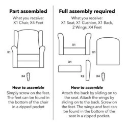 Dunelm Oswald Check Wingback Armchair -Home Furniture 30766644 alt02