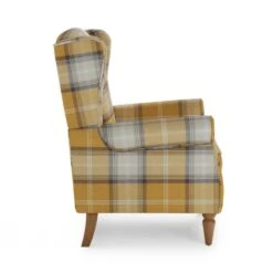 Dunelm Oswald Check Wingback Armchair -Home Furniture 30766644 alt04
