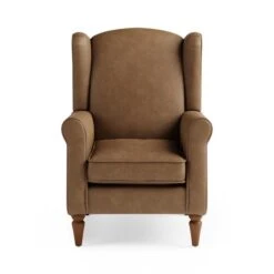 Dunelm Oswald Mocha Distressed Faux Leather Armchair -Home Furniture 30766646 alt02