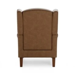 Dunelm Oswald Mocha Distressed Faux Leather Armchair -Home Furniture 30766646 alt04
