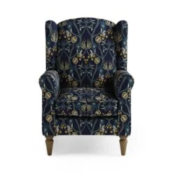 Dunelm Oswald Navy Havisham Print Wingback Armchair -Home Furniture 30766650 alt02