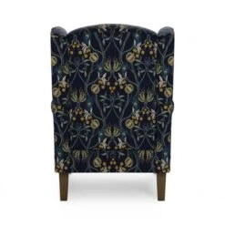 Dunelm Oswald Navy Havisham Print Wingback Armchair -Home Furniture 30766650 alt04