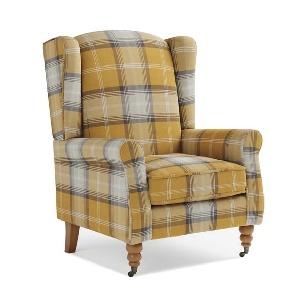 Dunelm Oswald Grande Check Wingback Armchair 2 Dunelm Oswald Grande Check Wingback Armchair - Image 2