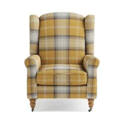 Dunelm Oswald Grande Check Wingback Armchair 9 Dunelm Oswald Grande Check Wingback Armchair -Home Furniture 30766655 alt03