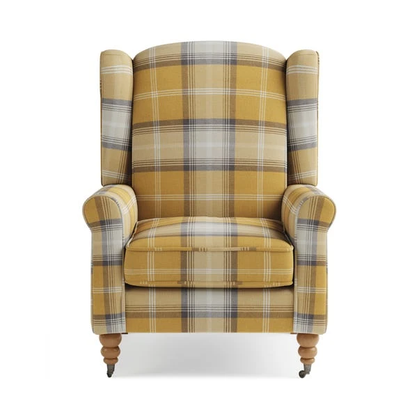 Dunelm Oswald Grande Check Wingback Armchair 4 Dunelm Oswald Grande Check Wingback Armchair - Image 4